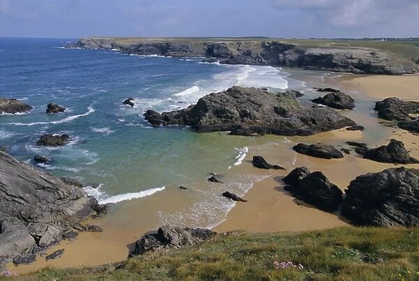 Donnant beach, Belle Ile en Mer island, Brittany, France, Europe