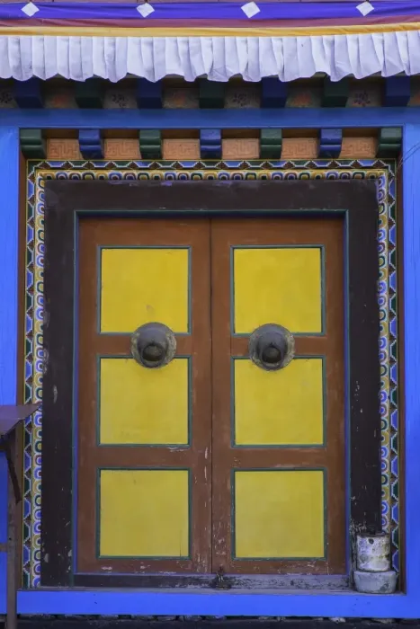Framed Print : Door at the Buddhist monastery in Tengboche in the Khumbu region of Nepal, Asia Framed Print : Door at the Buddhist monastery in Tengboche in the Khumbu region of Nepal, Asia