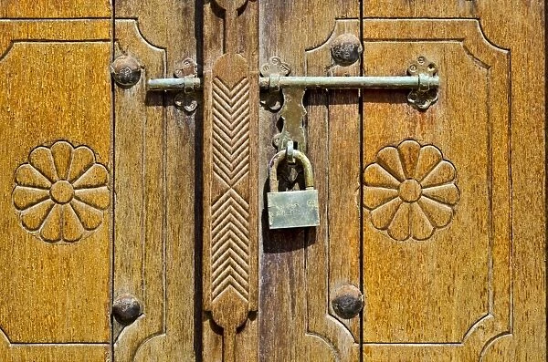 Detail of door and padlock, Bait Obaid al-Shamsi, a traditional house, Arts Area