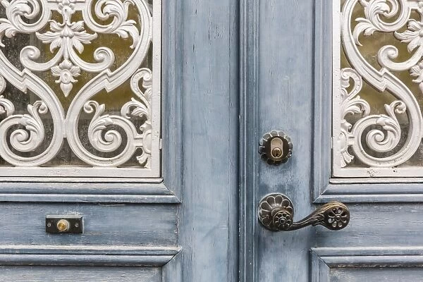 Door detail in the town of Visby, Gotland Island, Sweden, Scandinavia, Europe