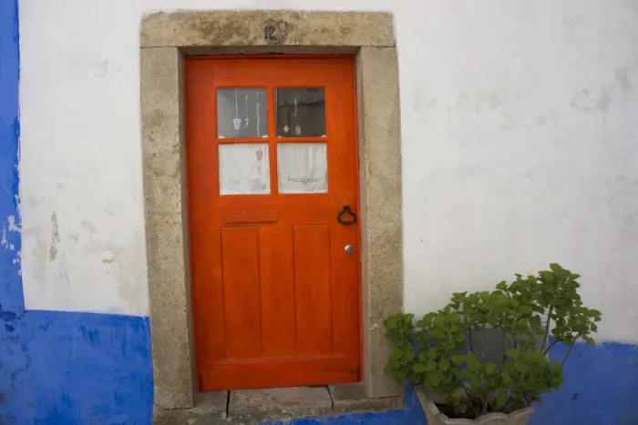Framed Print : Door in the walled medieval town, declared national monument, Obidos, Estremadura, Portugal, Europe Framed Print : Door in the walled medieval town, declared national monument, Obidos, Estremadura, Portugal, Europe