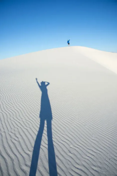 Framed Print : Two dorks playing with shadows in White Sands National Park, New Mexico Framed Print : Two dorks playing with shadows in White Sands National Park, New Mexico