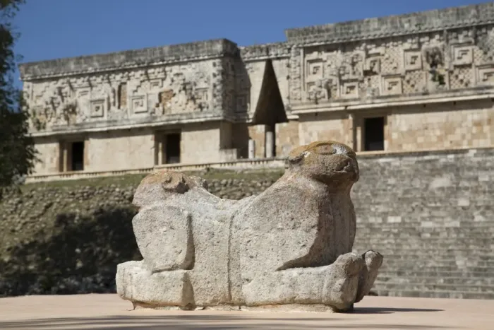Framed Print : Double-headed Jaguar, Palace of the Governor, Uxmal, Mayan archaeological site, UNESCO Framed Print : Double-headed Jaguar, Palace of the Governor, Uxmal, Mayan archaeological site, UNESCO