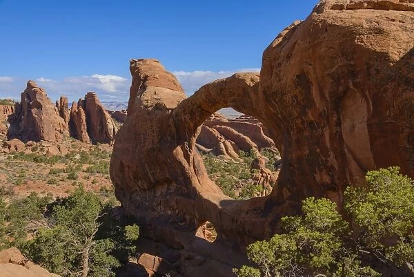 Double O Arch, Devils Garden, Arches National Park, Utah, United States of America, North America
