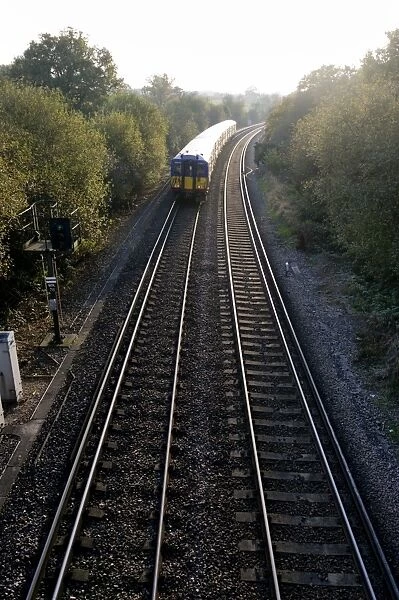 Double railway tracks, Surrey, England, United Kingdom, Europe