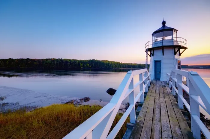 Framed Print : Doubling Point Light, Maine, New England, United States of America, North America Framed Print : Doubling Point Light, Maine, New England, United States of America, North America