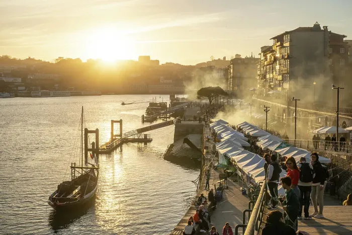 Framed Print : Douro River at sunset, Porto, Porto District, Norte, Portugal, Europe Framed Print : Douro River at sunset, Porto, Porto District, Norte, Portugal, Europe