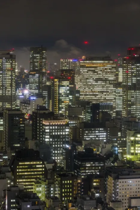 Framed Print : Downtown city buildings at night, Tokyo, Japan, Asia Framed Print : Downtown city buildings at night, Tokyo, Japan, Asia