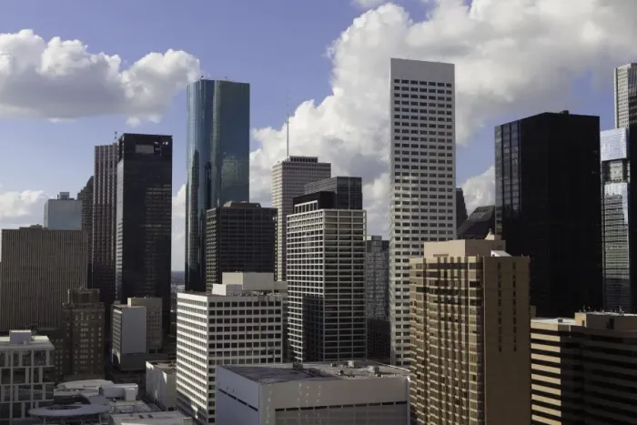 Framed Print : Downtown city skyline, Houston, Texas, United States of America, North America Framed Print : Downtown city skyline, Houston, Texas, United States of America, North America