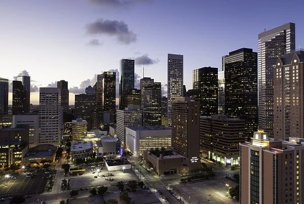 Downtown City skyline, Houston, Texas, United States of America, North America
