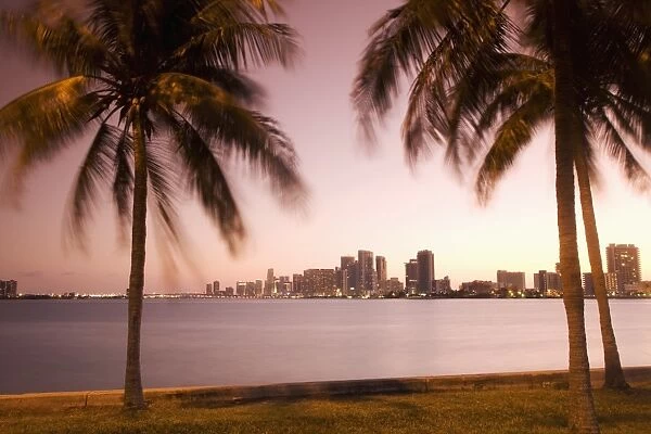 Downtown Miami skyline at dusk Miami, Florida, United States of America, North America