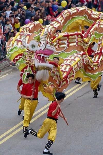 Dragon Dance, Chinese New Year Carnival, Hong Kong, China, Asia
