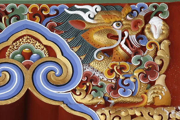 Dragon detail, Temple of the Thousand Buddhas, Dashang Kagyu Ling congregation