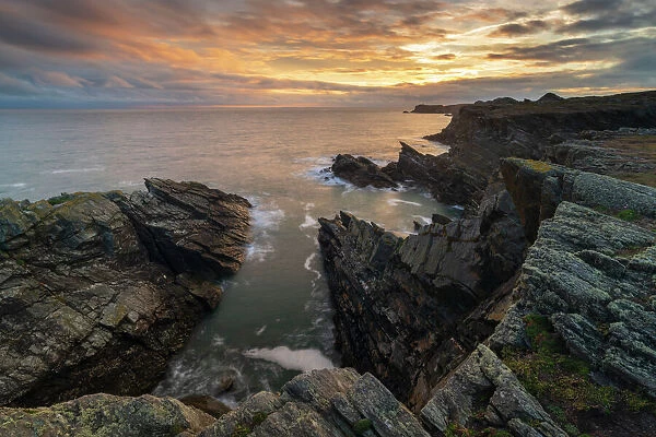 Dramatic cliffs of the Anglesey Coast, Anglesey, North Wales, United Kingdom, Europe