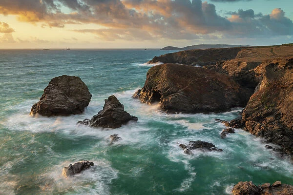 Dramatic coastal scenery near Trevose Head in North Cornwall, England, United Kingdom