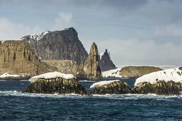 Dramatic reefs and islets in English Strait, South Shetland Island Group, Drake Passage, Antarctica, Polar Regions