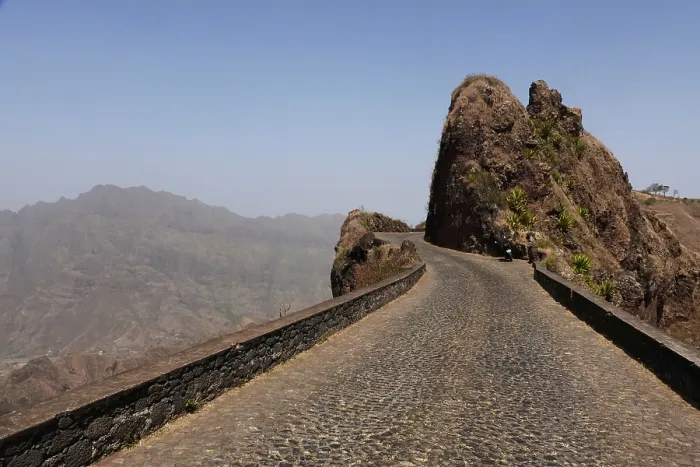Framed Print : The dramatic scenery in the volcanic highlands of northern Saint Anthony, Cape Verde