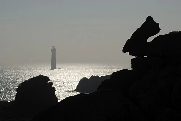 Dramatic seascape and lighthouse, Island of Ushant (Ile d Ouessant)