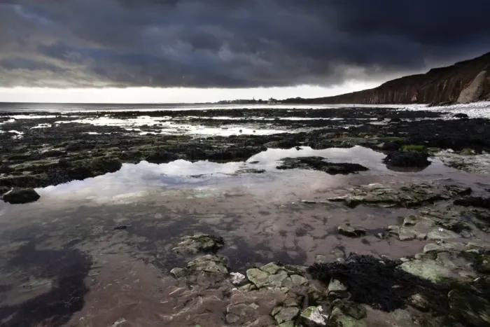 Framed Print : Dramatic sky over Bridligton from Sewerby Rocks, East Riding of Yorkshire, England, United Kingdom, Europe Framed Print : Dramatic sky over Bridligton from Sewerby Rocks, East Riding of Yorkshire, England, United Kingdom, Europe