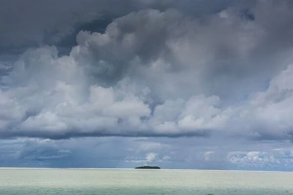 Dramatic sky over a little island in the Rock islands, Palau, Central Pacific, Pacific
