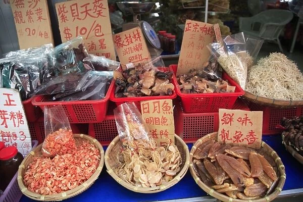 Dried fish for sale, Tai O Fishing Village, Hong Kong, China, Asia