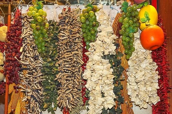 Dried vegetables, Egyptian bazaar, Istanbul, Turkey, Europe