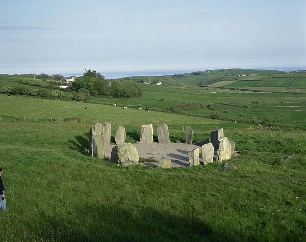 Drombeg Stone Circle, near Glandore, County Cork, Munster, Republic of Ireland, Europe