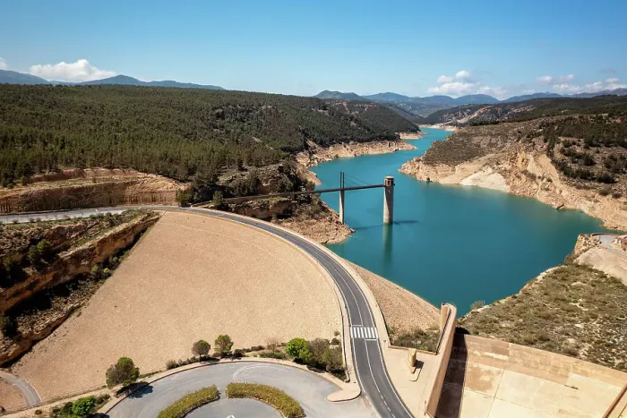 Framed Print : Drone aerial view of Francisco Abellan Dam and Reservoir, Granada, Andalusia, Spain, Europe Framed Print : Drone aerial view of Francisco Abellan Dam and Reservoir, Granada, Andalusia, Spain, Europe