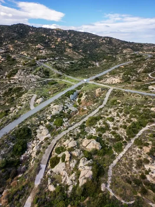 Framed Print : Drone aerial view of Kriaritsi project area with abandoned roads in the south of Greece, Sithonia, Chalkidiki, Greece Framed Print : Drone aerial view of Kriaritsi project area with abandoned roads in the south of Greece, Sithonia, Chalkidiki, Greece