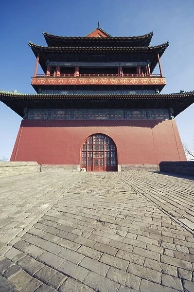 The Drum Tower, a later Ming dynasty version originally built in 1273 marking the centre of the old Mongol capital, Beijing