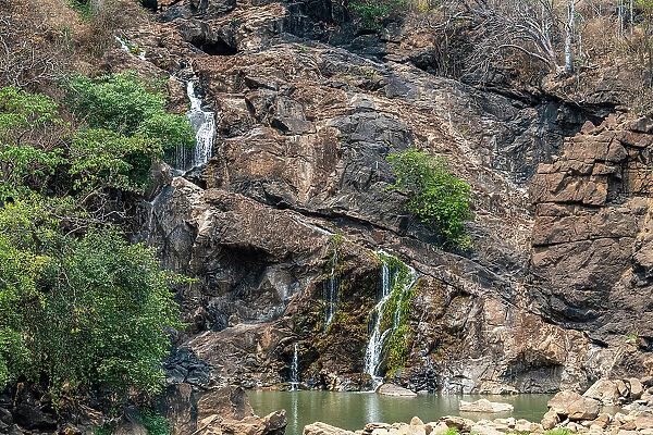 Dry Binga waterfalls, Kwanza Sul, Angola, Africa