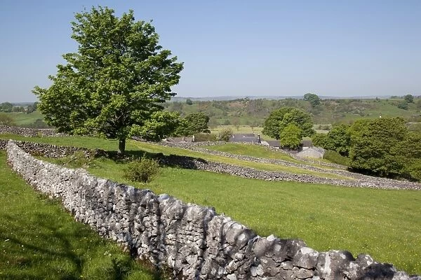 Dry stone walls, Hartington, Peak District, Derbyshire, England, United Kingdom, Europe
