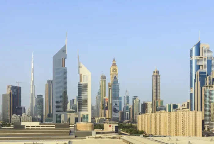 Framed Print : Dubai cityscape with Burj Khalifa and Emirates Towers, Dubai, United Arab Emirates, Middle East Framed Print : Dubai cityscape with Burj Khalifa and Emirates Towers, Dubai, United Arab Emirates, Middle East