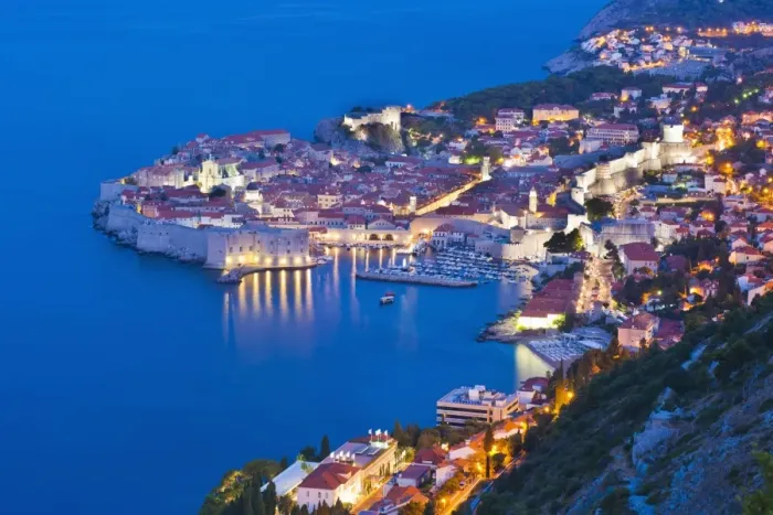 Framed Print : Dubrovnik Old Town at night, taken from Zarkovica Hill, Dalmatian Coast, Adriatic, Croatia, Europe Framed Print : Dubrovnik Old Town at night, taken from Zarkovica Hill, Dalmatian Coast, Adriatic, Croatia, Europe