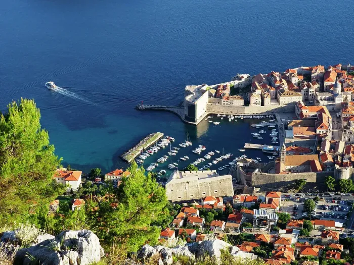 Framed Print : Dubrovnik Old Town Port, UNESCO World Heritage Site, from Mount Srd, Dubrovnik, Croatia, Europe Framed Print : Dubrovnik Old Town Port, UNESCO World Heritage Site, from Mount Srd, Dubrovnik, Croatia, Europe