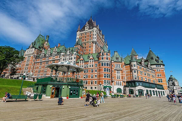 Dufferin Terrace and Chateau Frontenac, UNESCO World Heritage Site, Quebec City, Quebec, Canada, North America
