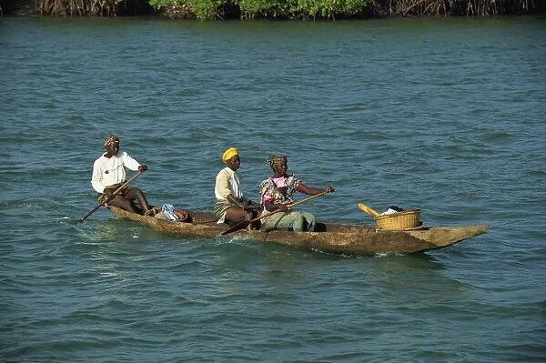 Dug out canoe, Gambia, West Africa, Africa