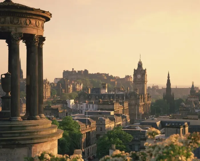 Framed Print : The Dugald Stewart Monument and view over Princes Street Framed Print : The Dugald Stewart Monument and view over Princes Street
