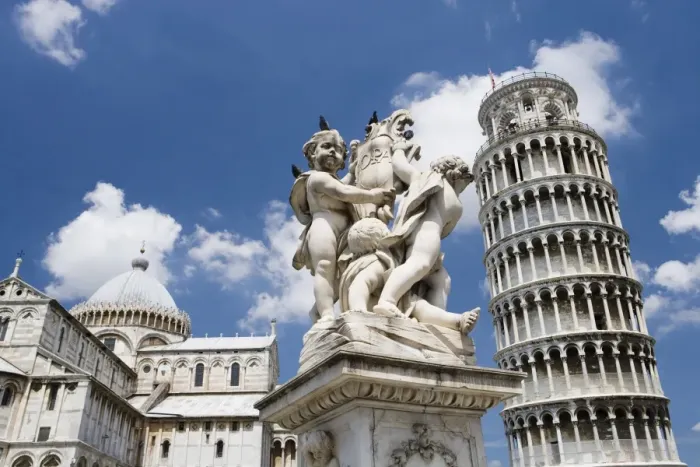 Framed Print : Duomo, la Fontana dei Putti, and Leaning Tower, Pisa, UNESCO World Heritage Site Framed Print : Duomo, la Fontana dei Putti, and Leaning Tower, Pisa, UNESCO World Heritage Site