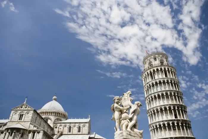 Framed Print : Duomo, la Fontana dei Putti, and Leaning Tower, Pisa, UNESCO World Heritage Site Framed Print : Duomo, la Fontana dei Putti, and Leaning Tower, Pisa, UNESCO World Heritage Site