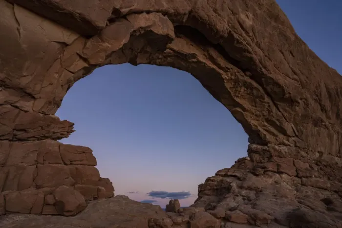 Framed Print : Dusk sky through Windows Arch, Arches National Park, Utah, United States of America Framed Print : Dusk sky through Windows Arch, Arches National Park, Utah, United States of America