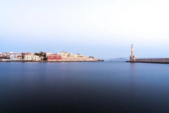 Framed Print : Dusk over the Venetian lighthouse and harbour of Chania old town, Crete, Greek Islands Framed Print : Dusk over the Venetian lighthouse and harbour of Chania old town, Crete, Greek Islands