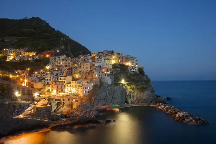 Framed Print : Dusk view of Manarola, Cinque Terre, UNESCO World Heritage Site, Liguria, Italy, Europe Framed Print : Dusk view of Manarola, Cinque Terre, UNESCO World Heritage Site, Liguria, Italy, Europe