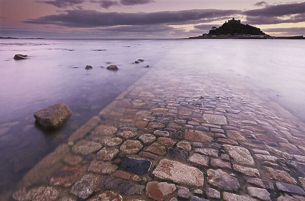 A dusk view of St. Michaels Mount, one of Cornwall