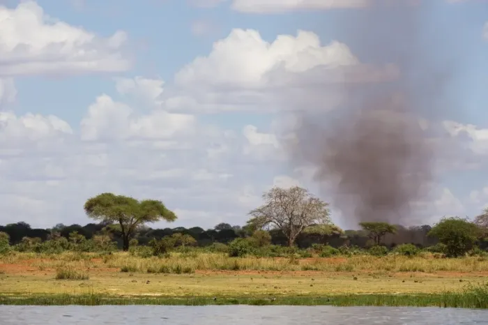 Framed Print : A dust tornado (dust devil), Tsavo, Kenya, East Africa, Africa Framed Print : A dust tornado (dust devil), Tsavo, Kenya, East Africa, Africa