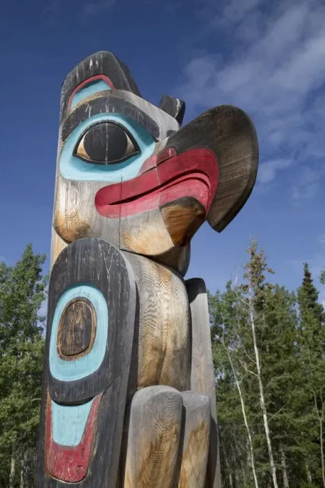 Framed Print : Eagle image on Totem Pole, Teslin Tlingit Heritage Center, Teslin, Yukon, Canada, North America Framed Print : Eagle image on Totem Pole, Teslin Tlingit Heritage Center, Teslin, Yukon, Canada, North America