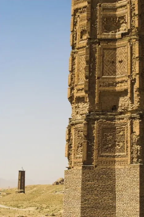 Framed Print : Two early 12th century minarets built by Sultan Mas ud 111 and Bahram Shah that served as models for the Minaret of Jam, Ghazni Framed Print : Two early 12th century minarets built by Sultan Mas ud 111 and Bahram Shah that served as models for the Minaret of Jam, Ghazni