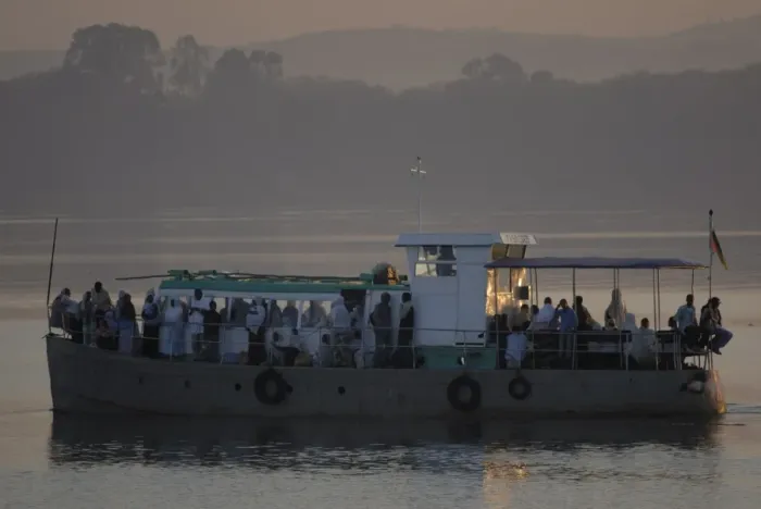 Framed Print : Early morning ferry, Lake Tana, Ethiopia, Africa Framed Print : Early morning ferry, Lake Tana, Ethiopia, Africa