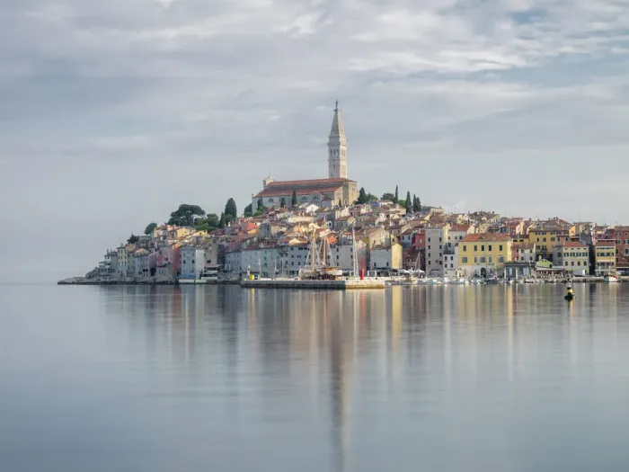 Framed Print : Early morning, Old Town reflections, Rovinj, Istria, Croatia, Europe Framed Print : Early morning, Old Town reflections, Rovinj, Istria, Croatia, Europe