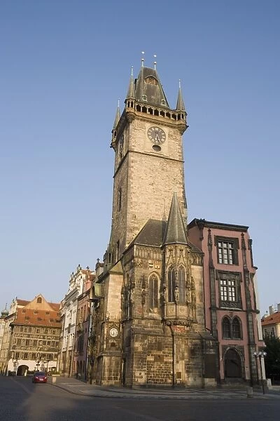 Early morning, Town Hall, Old Town Square, Old Town, Prague, Czech Republic, Europe